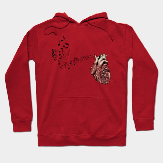 Music Flows From The Heart Hoodie by Unboxed Mind of J.A.Y LLC 